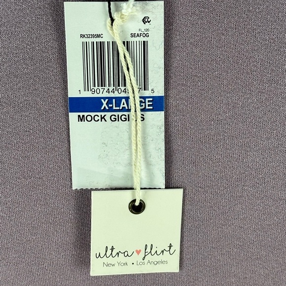 Ultra Flirt Long Sleeve Keyhole Neck T-Shirt - Purple - size XL - Picture 8 of 8